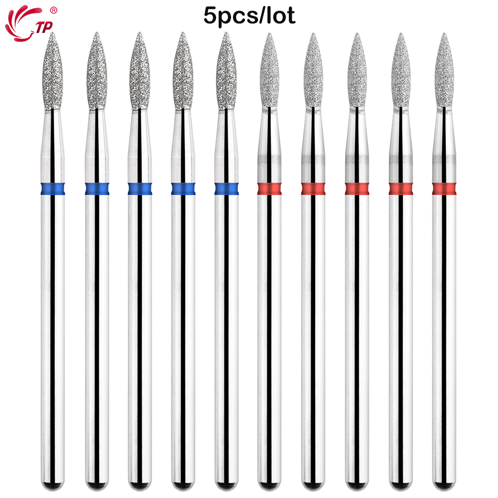 Power Tools On Sale - TP 5 ピース/ロット炎ネイルビット 3/32 ''ダイヤモンドネイルドリルビット電動フライスカッターマニキュアロータリーキューティクルクリーンネイルツール