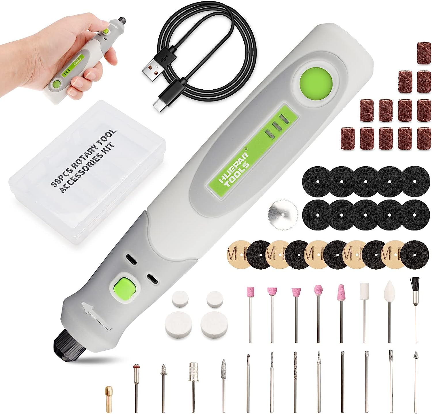 Power Tools On Sale - 電気ドリルダイグラインダー彫刻ポリッシャー 4V ミニコードレスロータリーツールセットキット Huepar ツール RT4-基本