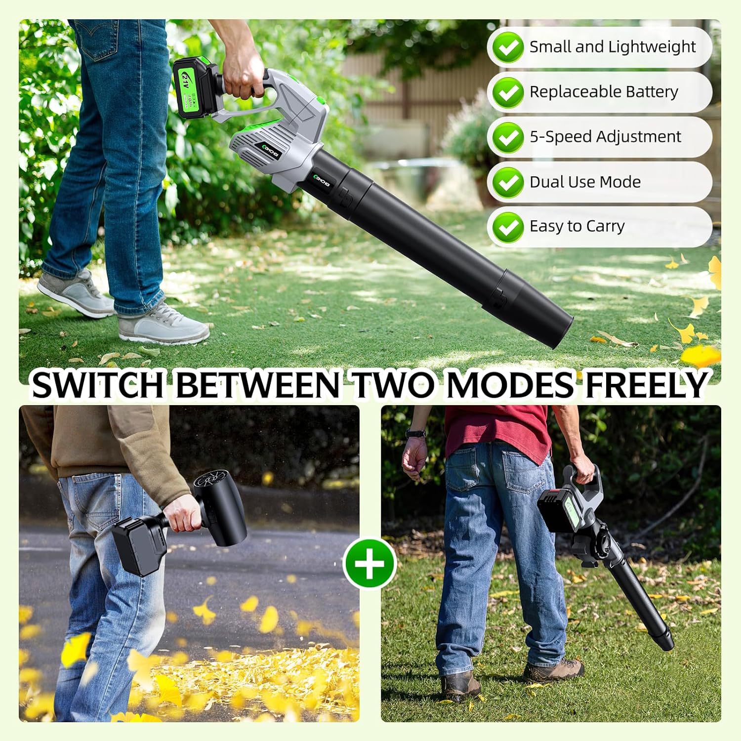 コードレス電動リーフブロワー、ポータブル軽量リチウムバッテリ - Power Tools Yard のレビューと価格