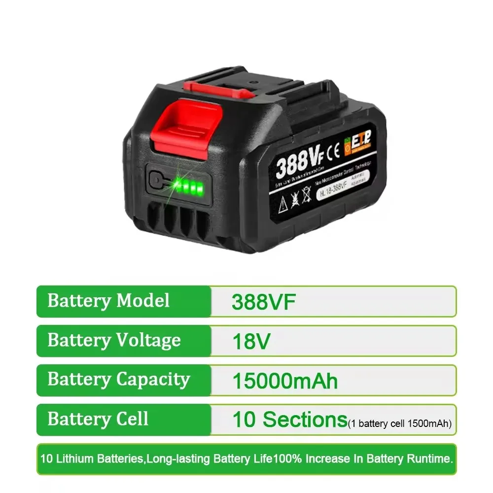 18V 388VF バッテリー 22500mah 15000 - Power Tools Makita のレビューと価格